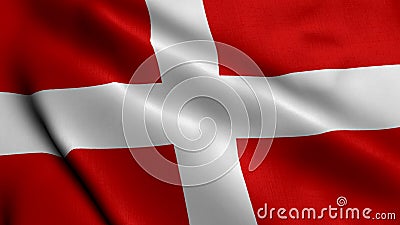 Flag of the Saint Aldhelm. Waving Fabric Satin Texture Flag of Saint Aldhelm 3D Illustration Stock Photo