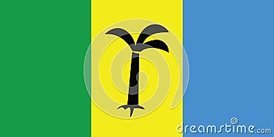 Flag of Saint Christopher-Nevis-Anguilla between 1958 and 1983 Vector Illustration
