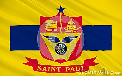 Flag of Saint Paul in Minnesota, USA Stock Photo