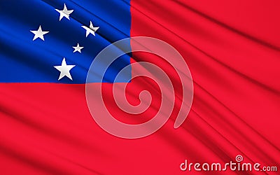 Flag of Samoa, Apia - Polynesia Stock Photo