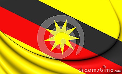 Flag of Sarawak, Malaysia. Stock Photo