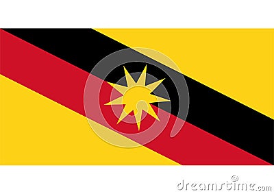 Flag of Sarawak Malaysia Stock Photo