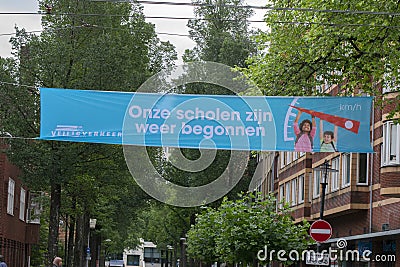 Flag School Are Open Again At Amstedam The Netherlands 22-8-2021 Editorial Stock Photo