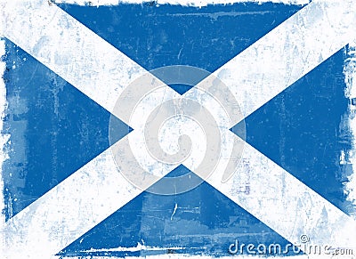 Flag of Scotland Cartoon Illustration