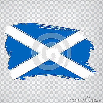 Flag Scotland from brush strokes. Flag Scotland on transparent background for your web site design, logo, app, UI. UK Vector Illustration