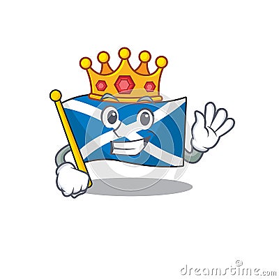 Flag scotland Scroll A stylized of King on cartoon character design Vector Illustration