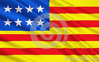 Flag Senyera - pattern is nowadays in the flag of four Spanish a Stock Photo