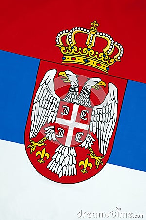 Flag of Serbia Stock Photo