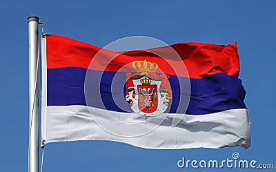 Flag of Serbia Stock Photo