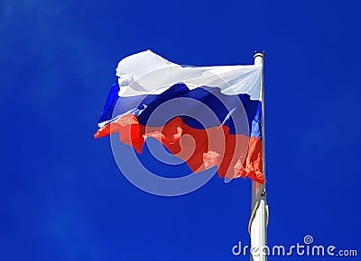 Flag on the sky background Stock Photo