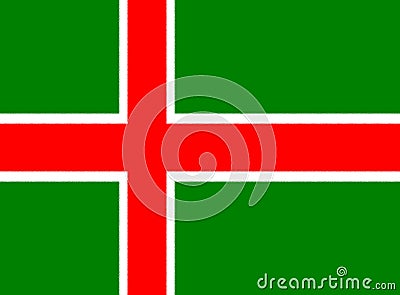 Glossy glass flag of Smaland in Sweden. Stock Photo