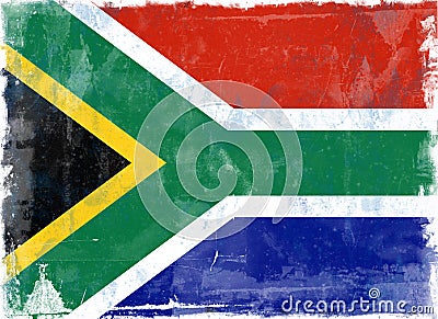 Flag of South Africa Cartoon Illustration