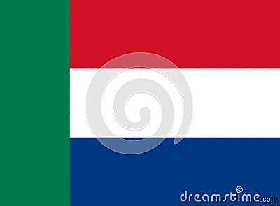 Glossy glass Flag of South African Republic independent 1856 77, 1881 1902 Stock Photo