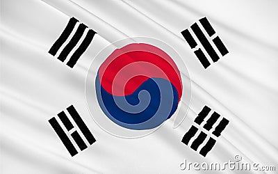 Flag of South Korea Cartoon Illustration