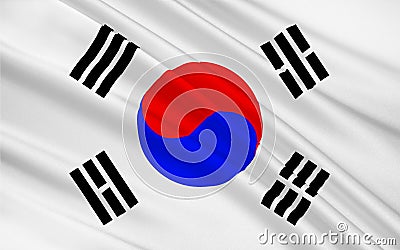 Flag of South Korea Cartoon Illustration