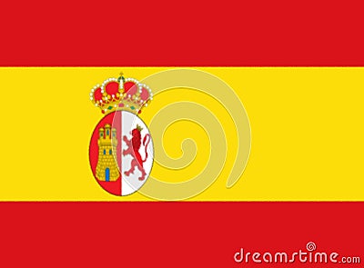 Glossy glass Flag of Spain 1785-1873 and 1875-1931 Stock Photo