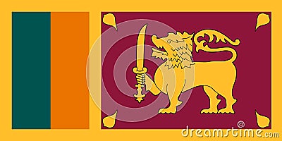 Flag of Sri Lanka. Democratic Socialist Republic of Sri Lanka Stock Photo