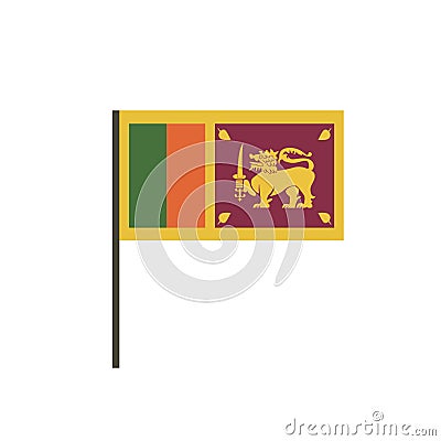 Flag of Sri Lanka flat icon, vector illustration Cartoon Illustration