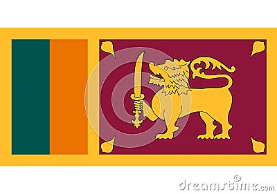 Flag of Sri Lanka Stock Photo