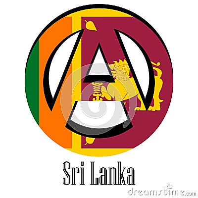 Flag of Sri Lanka of the world in the form of a sign of anarchy Stock Photo