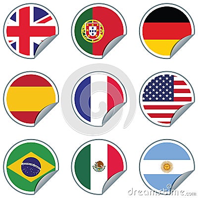 Flag Stickers Vector Illustration