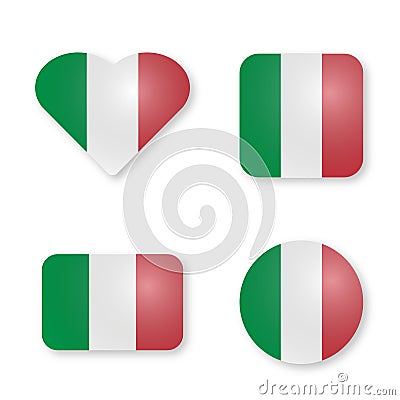 Italia, flag stickers, vector illustration Vector Illustration