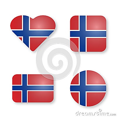 Norway, flag stickers, vector illustration Vector Illustration
