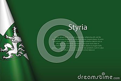 flag Styria, state of Austria, isolated on background with copys Vector Illustration