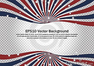 Flag Sunburst on gradient transparent background for backdrop, banner or advertisement Vector Illustration