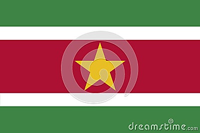 Flag of Suriname Cartoon Illustration