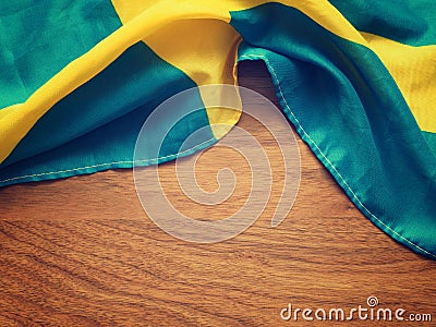 Flag of Sweden on wood Stock Photo