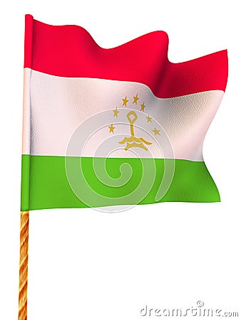 Flag. Tajikistan Cartoon Illustration