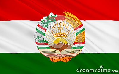 Flag of Tajikistan Cartoon Illustration