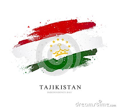 Flag of Tajikistan. Vector illustration on white background Vector Illustration