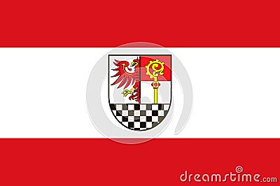Flag of Teltow-Flaeming in Brandenburg, Germany Vector Illustration