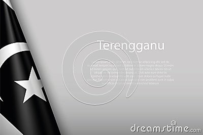 flag Terengganu, state of Malaysia, isolated on background with copyspace Vector Illustration
