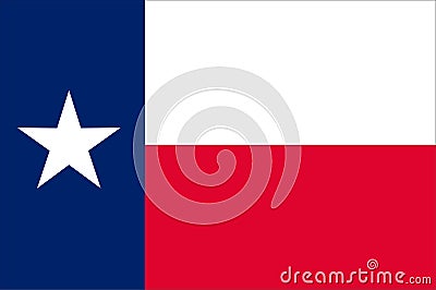 Flag of Texas, USA Vector Illustration