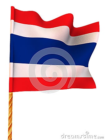 Flag. Thailand. Cartoon Illustration