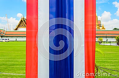 Flag of Thailand in Wat Pha Kaew Stock Photo