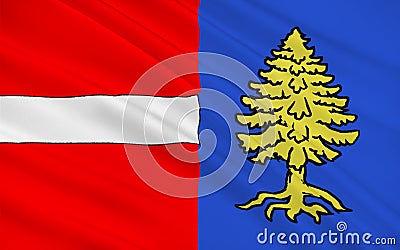 Flag of Thann, France Stock Photo