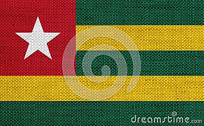 Flag of Togo on old linen Stock Photo