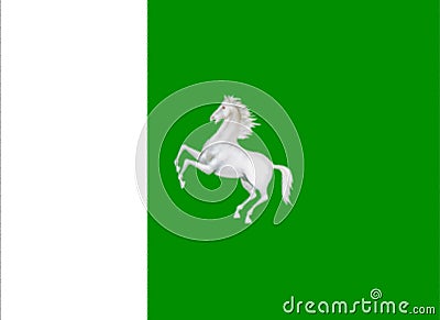 Glossy glass Flag of Tomsk Stock Photo