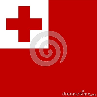 Flag of Tonga. Correct RGB colours Vector Illustration