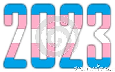 2023 - With the Flag of the Trans Pride Stock Photo