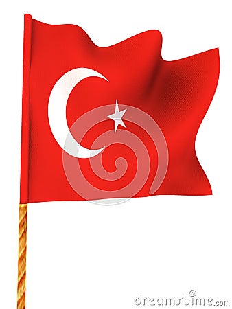 Flag. Turkey Cartoon Illustration