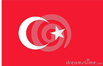 Flag of Turkey Vector Illustration