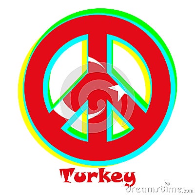 Flag of Turkey as a sign of pacifism Stock Photo