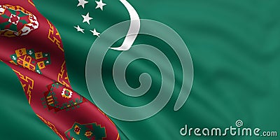 Flag Of Turkmenistan Stock Photo