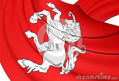 Flag of Twente Overijssel, Netherlands. 3D Illustration Stock Photo