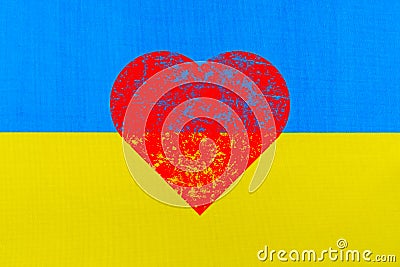 The flag of Ukraine and the heart Stock Photo